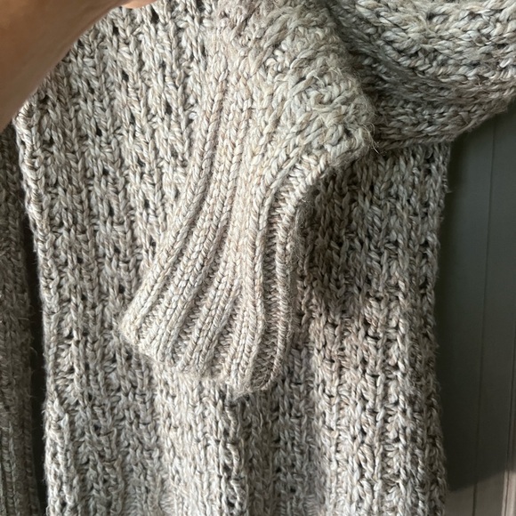 Yansi Fugel Gray Cowl Neck Sweater with Suede Ribbon Detail - Picture 9 of 9